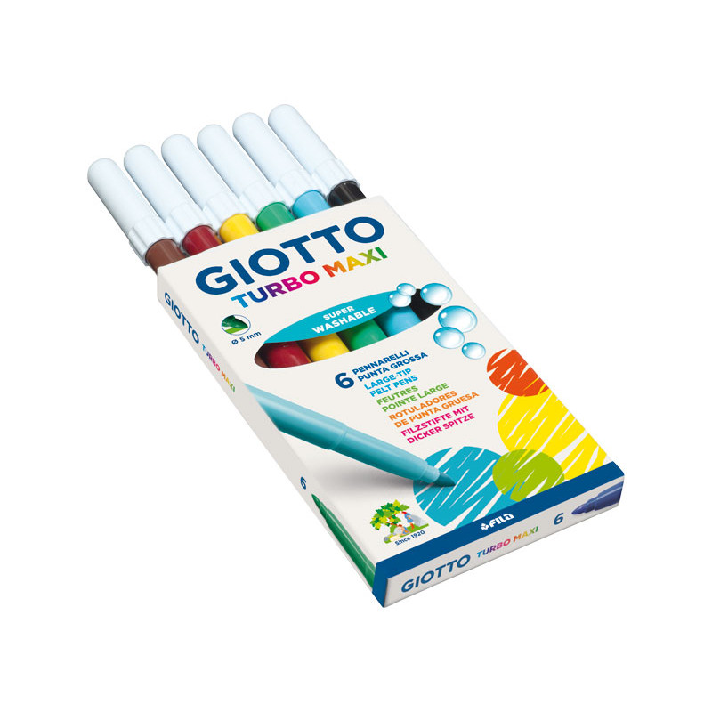 Caja 6 Rotuladores Giotto Turbo MAXI Obtén Tu Kit de Colorear