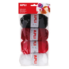 PACK 4 OVILLOS APLI DE LANA TONOS ROJOS