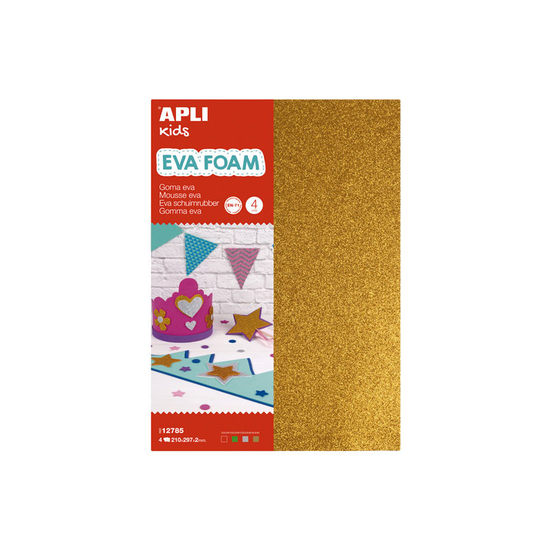 PACK 4h GOMA EVA PURPURINA APLI KIDS A4