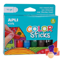 PACK 6 TÉMPERAS APLI KIDS COLOR STICKS