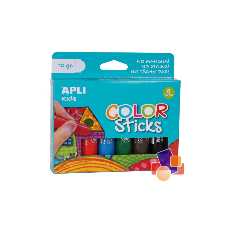 PACK 6 TÉMPERAS APLI KIDS COLOR STICKS