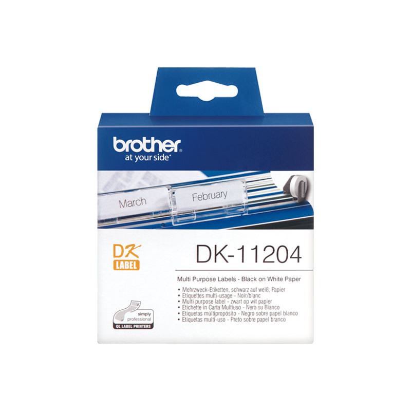 ROLLO 400 ETIQUETAS BROTHER DK11204 17 x 54 mm