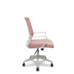 SILLA ERGO535 CON BRAZOS FIJOS ESTRUCTURA BLANCA