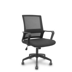 SILLA ERGO535 CON BRAZOS FIJOS ESTRUCTURA NEGRA