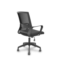 SILLA ERGO535 CON BRAZOS FIJOS ESTRUCTURA NEGRA