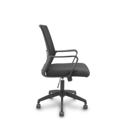 SILLA ERGO535 CON BRAZOS FIJOS ESTRUCTURA NEGRA