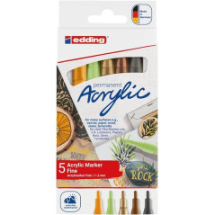 PACK 5 MARCADORES ACRÍLICO EDDING 5300 NATURALEZA