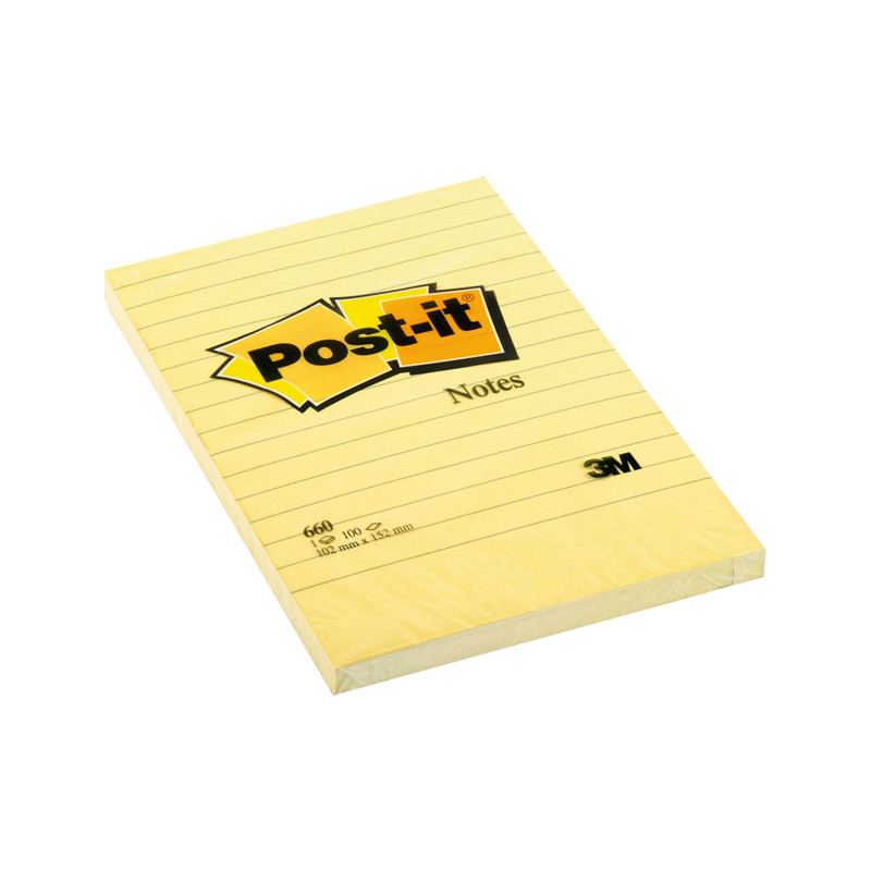 BLOC DE NOTAS POST-IT 100h 102x152mm LINEA HORIZONTAL BLOC DE NOTAS POST-IT 100h 102x152mm LINEA HORIZONTAL