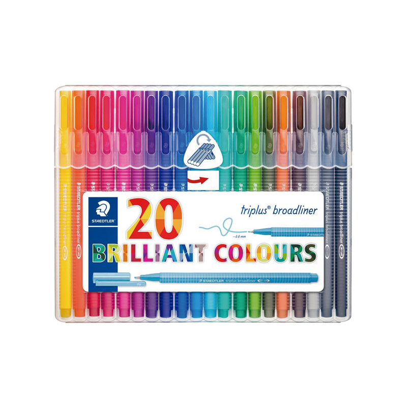ESTUCHE 20 ROTULADORES STAEDTLER TRIPLUS BROADLINER 338 ESTUCHE 20 ROTULADORES STAEDTLER TRIPLUS BROADLINER 338