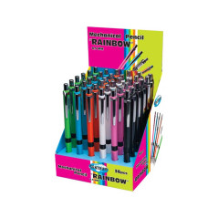 PORTAMINAS ARCOÍRIS CON PUNTA DE 0.5MM Y GOMA