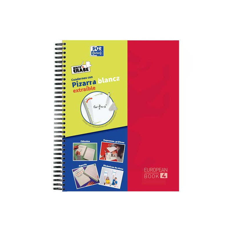 CUADERNO OXFORD EUROPEANBOOK 4 A4 WRITE&ERASE 120h 5x5