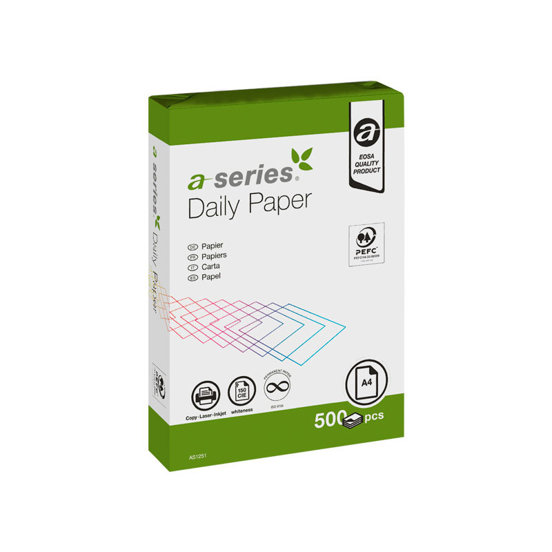 CAJA 5 PAQUETES 500h PAPEL A-SERIES  DAILY A4