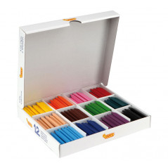 Tradineur - Caja de 24 ceras de colores para niños, material