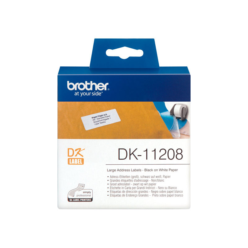 ROLLO 400 ETIQUETAS BROTHER DK11208 38mm x 90mm