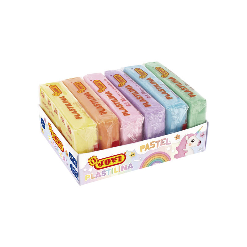 CAJA 6 PASTILLAS PLASTILINA JOVI PASTEL 50gr