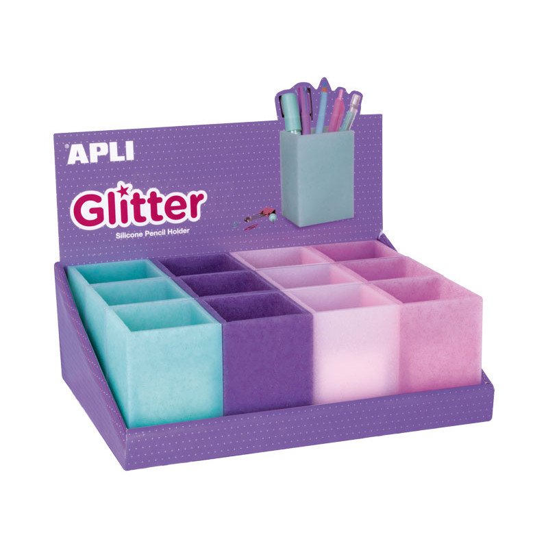 EXPOSITOR 12 CUBILETES APLI GLITTER COLLECTION