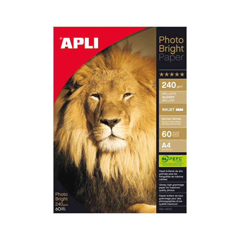 PAQUETE 60h PAPEL APLI PHOTO BRIGHT A4 PAQUETE 60h PAPEL APLI PHOTO BRIGHT A4