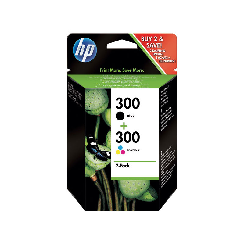 PACK DE AHORRO DE 2 CARTUCHOS DE TINTA ORIGINAL HP 300