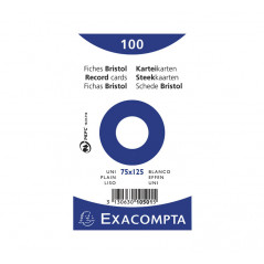 PACK 100 FICHAS EXACOMPTA LISAS 75x125mm