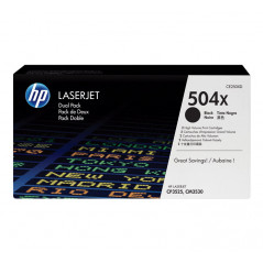 PACK DE AHORRO DE 2 CARTUCHOS DE TÓNER ORIGINAL LASERJET HP 504X DE ALTA CAPACIDAD