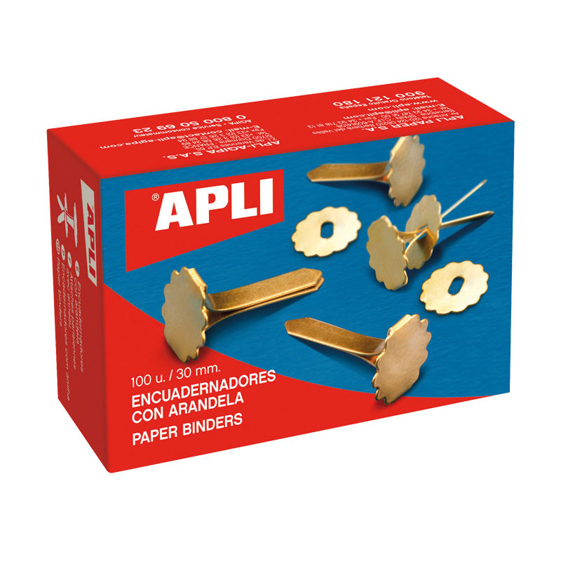 CAJA 100 ENCUADERNADORES APLI CON ARANDELA 30mm