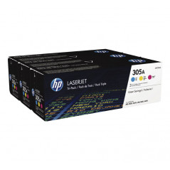 PACK DE AHORRO DE 3 CARTUCHOS DE TÓNER ORIGINAL LASERJET HP 305A