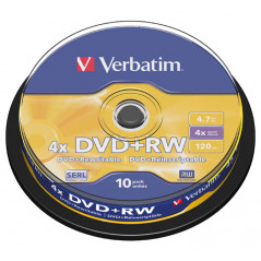 BOBINA 10 DVD RW  VERBATIM 4X 4.7GB ADVANCED