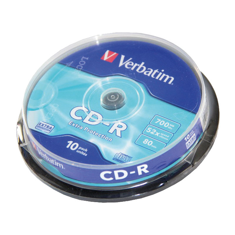 BOBINA 10 CD-R VERBATIM 52X 700MB SPINDLE RETAIL