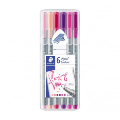 ESTUCHE 6 ROTULADORES STAEDTLER TRIPLUS FINELINER 334 MY FLAMINGO