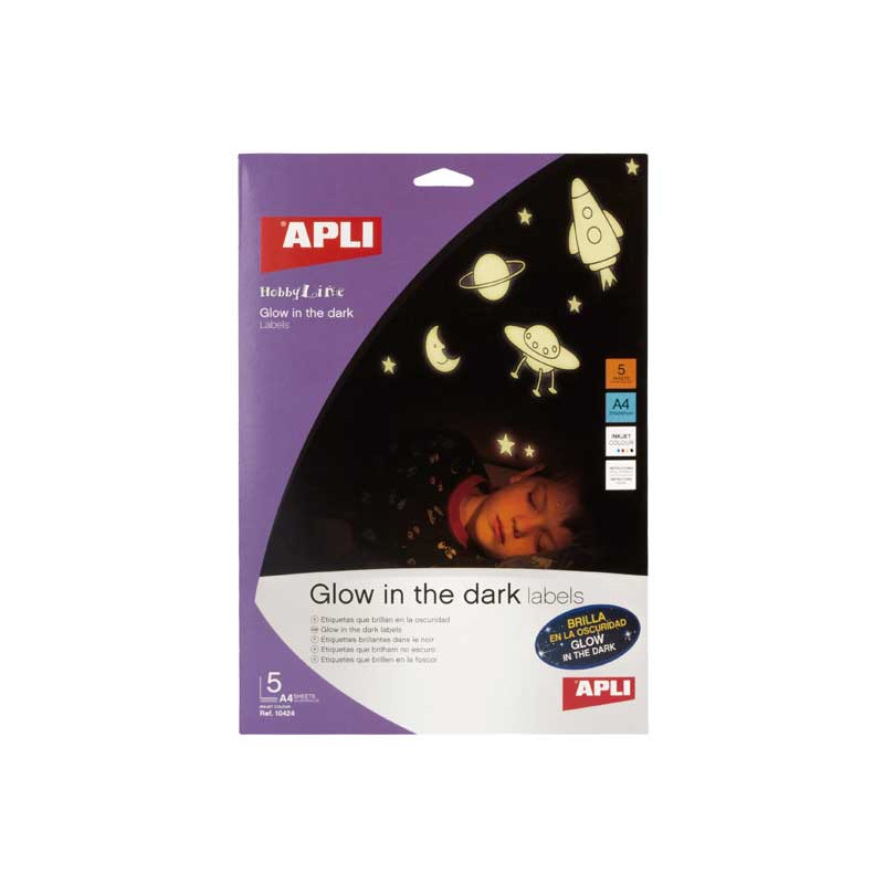 BLÍSTER 5h ETIQUETAS APLI BRILLO EN LA OSCURIDAD BLÍSTER 5h ETIQUETAS APLI BRILLO EN LA OSCURIDAD