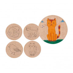 PACK 4 POSAVASOS NIEFENVER DE MADERA: ANIMALES