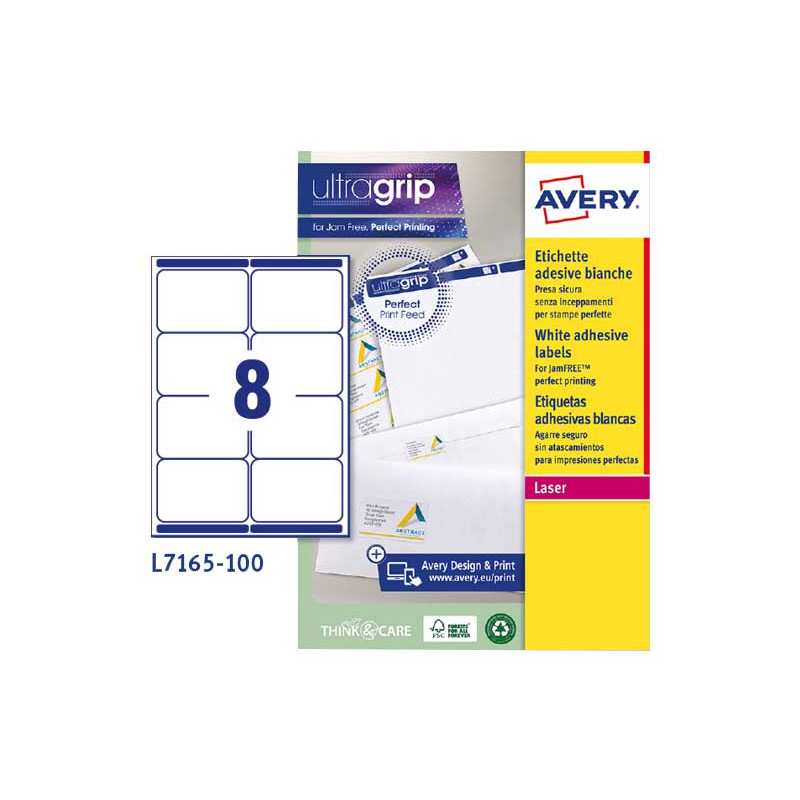 CAJA 100h ETIQUETAS AVERY ULTRAGRIP PARA ENVÍOS 99,1 x 67,7mm