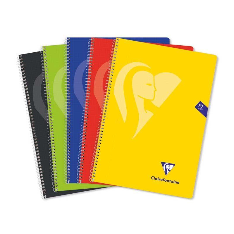 PACK 5 CUADERNOS CLAIREFONTAINE "MIMESYS" Fº COLORES VIVOS TAPA POLIPROPILENO