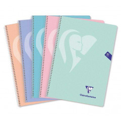 PACK 5 CUADERNOS CLAIREFONTAINE "MIMESYS" Fº COLORES PASTEL TAPA POLIPROPILENO