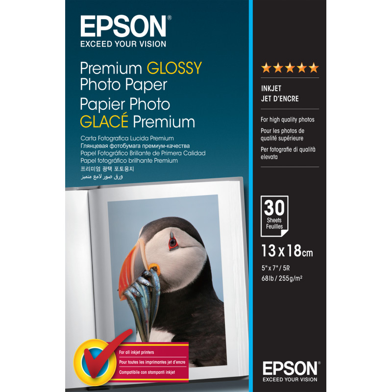 PREMIUM GLOSSY PHOTO PAPER - 13X18CM - 30 HOJAS