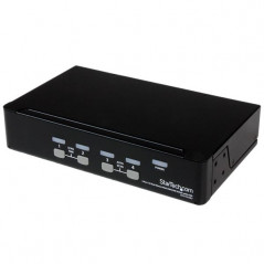 CONMUTADOR SWITCH KVM 4 PUERTOS DE VÍDEO VGA USB 2.0 - 1U RACK ESTANTE