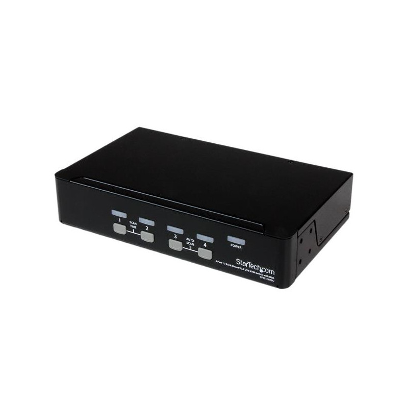 CONMUTADOR SWITCH KVM 4 PUERTOS DE VÍDEO VGA USB 2.0 - 1U RACK ESTANTE