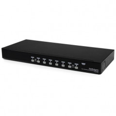 CONMUTADOR SWITCH KVM 8 PUERTOS DE VÍDEO VGA HD15 USB 2.0 USB A - 1U RACK ESTANTE