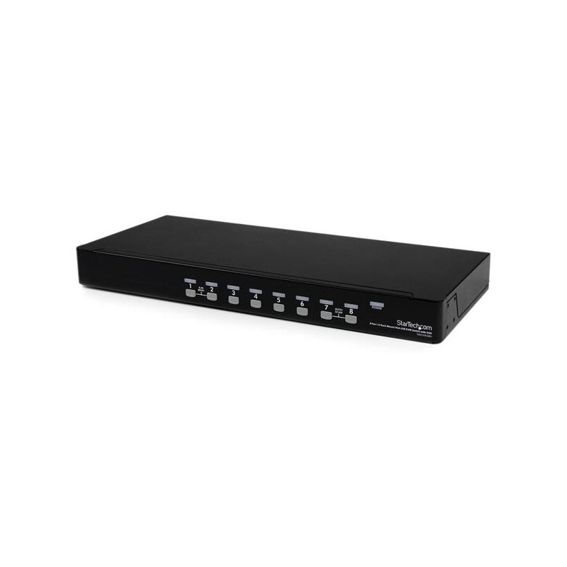 CONMUTADOR SWITCH KVM 8 PUERTOS DE VÍDEO VGA HD15 USB 2.0 USB A - 1U RACK ESTANTE