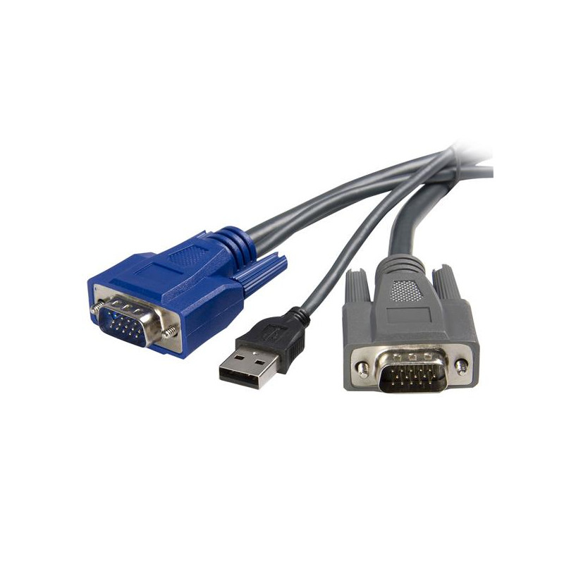 CABLE KVM ULTRA THIN DELGADO DE 3M VGA USB HD15 2-EN-1 PARA USO EN CONMUTADOR SWITCH KVM