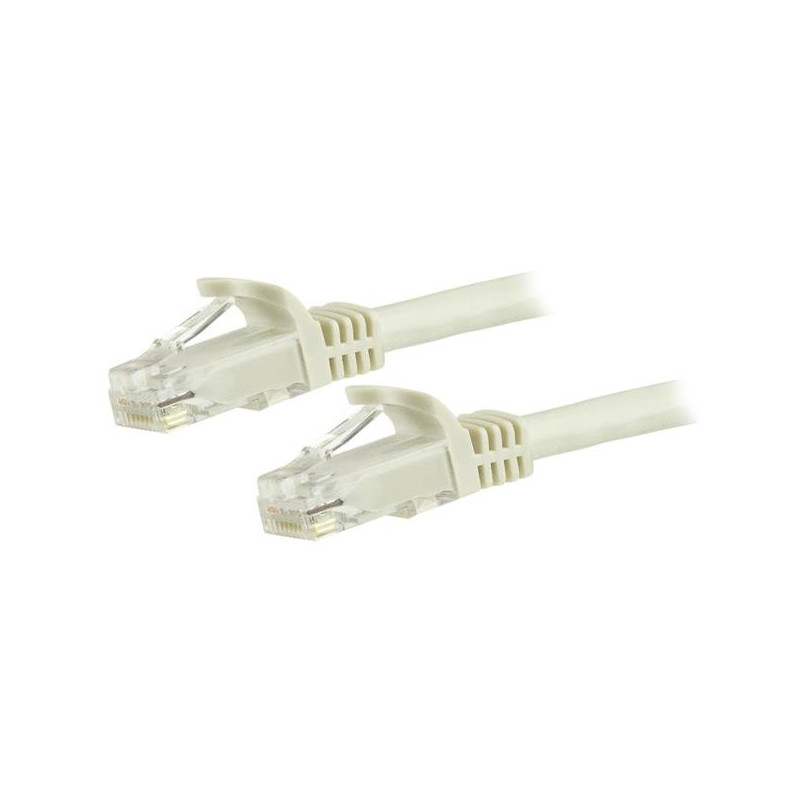 CABLE DE RED GIGABIT ETHERNET 15M UTP PATCH CAT6 CAT 6 RJ45 SNAGLESS SIN ENGANCHES - BLANCO