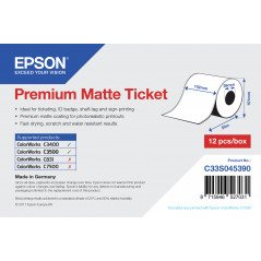 ROLLO DE PREMIUM MATTE TICKET, 102 MM X 50 M