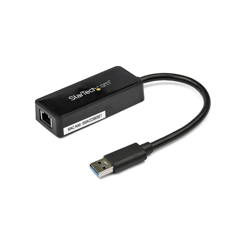 ADAPTADOR TARJETA DE RED NIC EXTERNA USB 3.0 DE 1 PUERTO GIGABIT ETHERNET RJ45 Y PUERTO USB - NEGRO