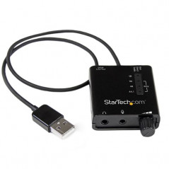 TARJETA DE SONIDO ESTÉREO USB EXTERNA ADAPTADOR CONVERSOR CON SALIDA SPDIF - NEGRO