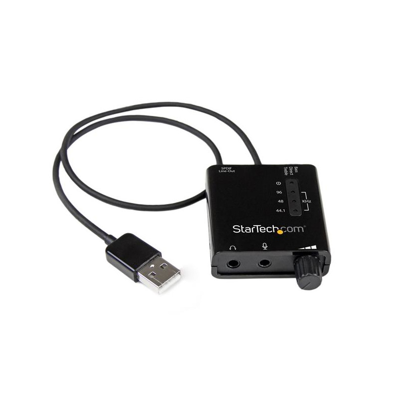 TARJETA DE SONIDO ESTÉREO USB EXTERNA ADAPTADOR CONVERSOR CON SALIDA SPDIF - NEGRO