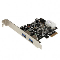 ADAPTADOR TARJETA CONTROLADORA PCI EXPRESS PCI-E 2 PUERTOS USB 3.0 CON ALIMENTACIÓN MOLEX Y UASP