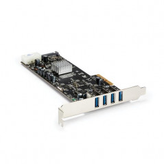 ADAPTADOR TARJETA PCI EXPRESS PCI-E 4 PUERTOS USB 3.0 UASP 2 CANALES DE 5GBPS CON ALIMENTACIÓN MOLEX