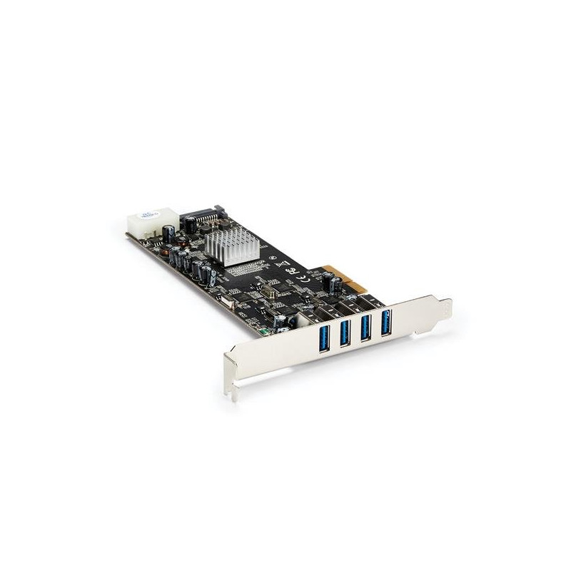 ADAPTADOR TARJETA PCI EXPRESS PCI-E 4 PUERTOS USB 3.0 UASP 2 CANALES DE 5GBPS CON ALIMENTACIÓN MOLEX