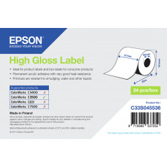 HIGH GLOSS LABEL - CONTINUOUS ROLL: 51MM X 33M