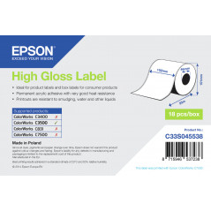 HIGH GLOSS LABEL - CONTINUOUS ROLL: 102MM X 33M